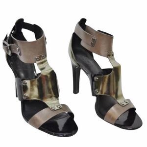 Tory Burch Teagan Stingray Leather Cage Heels Size 7.5